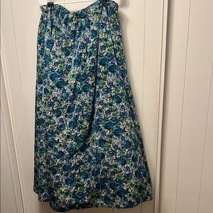 Floral Blue and Green Women's Skirt XL handmade